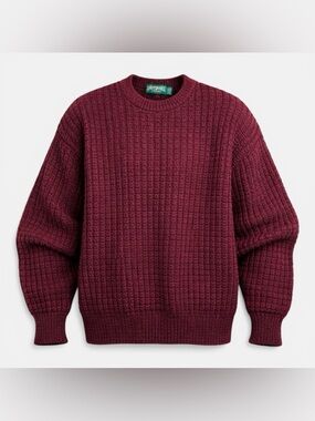 Vintage American Eagle USA Sweater XL Chunky Knit Burgundy 90s